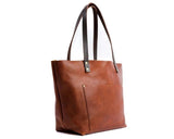 leather tote bag with zipper