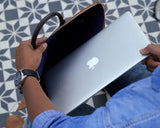 laptop bag leather - macbook case - Boston Leathers