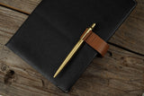 Leather Notebook Cover Refillable Black