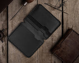 slim card holder wallet - minimalist card holder for men - Boston Leathers