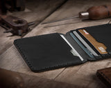 slim card holder wallet - minimalist card holder for men - Boston Leathers